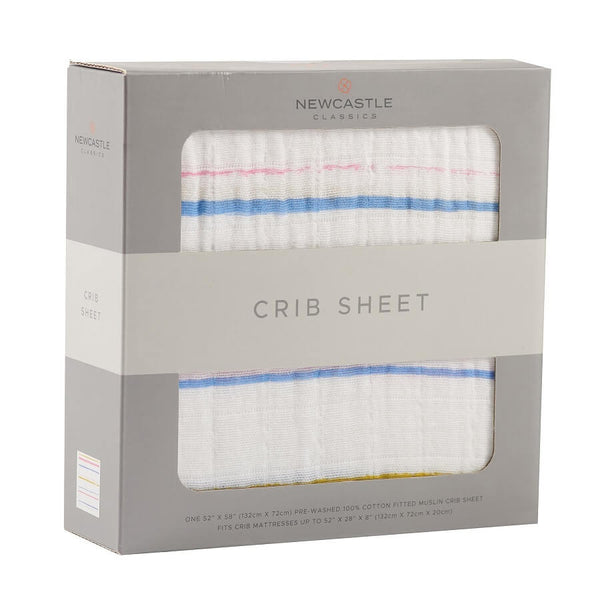 Cotton Crib Sheet - Spring Time Stripe - Roll Up Baby
