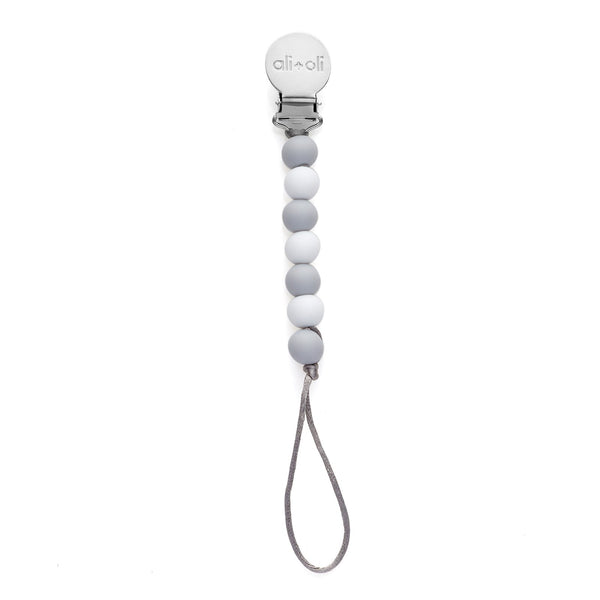 Pacifier Clip - Thin Grey - Roll Up Baby