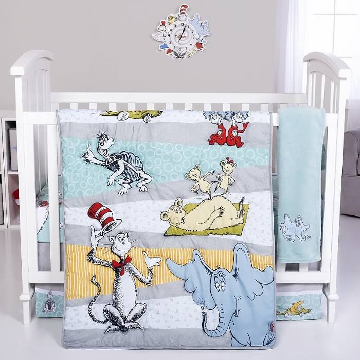 Crib Bedding Set 4 Piece - Dr. Seuss™ Book Club  - Roll Up Baby