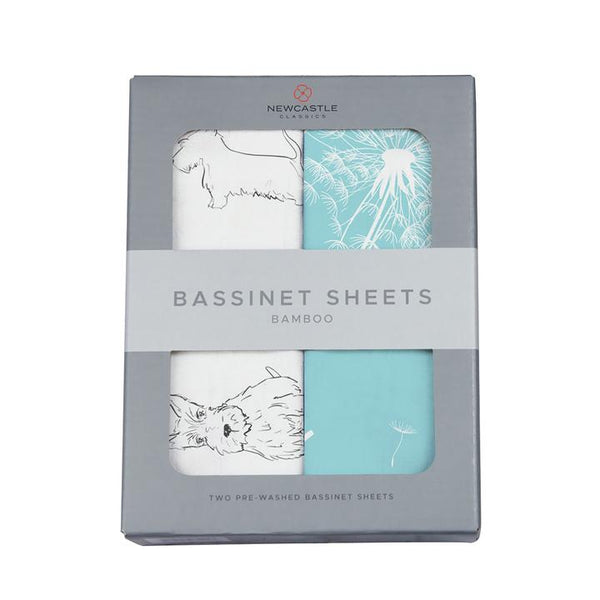 Organic Bassinet Sheets - Corgi & Dandelion Seeds - Roll Up Baby