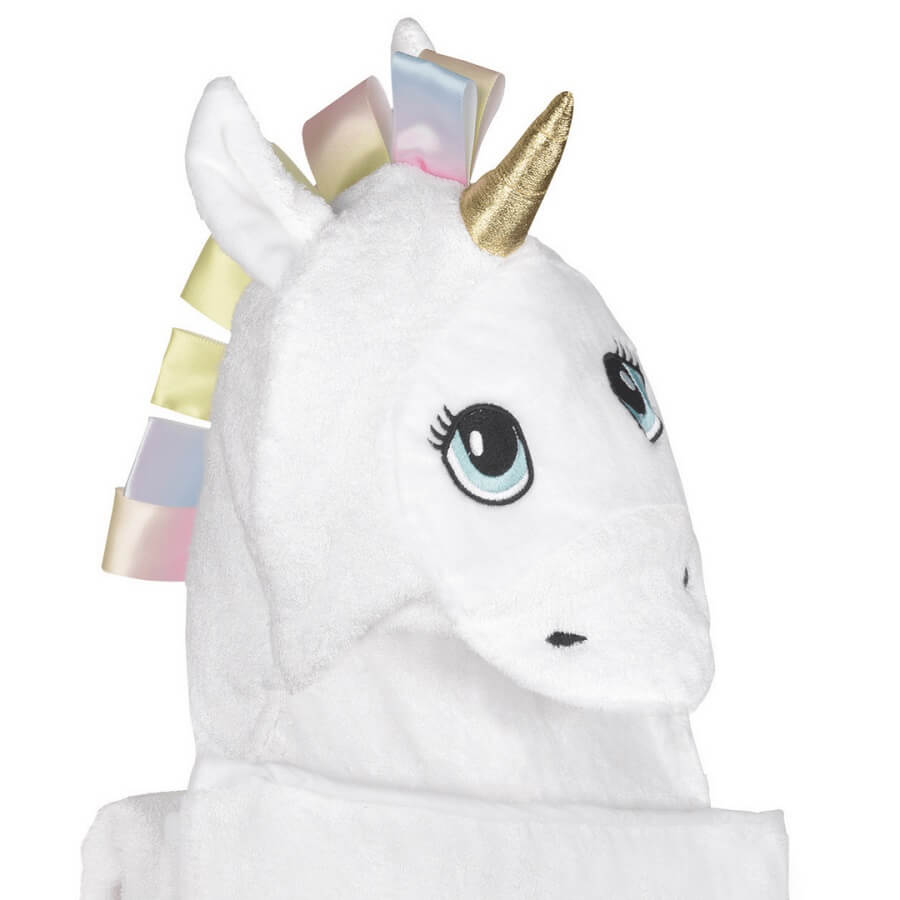 Baby Bamboo Hooded Towel - Unicorn White - Roll Up Baby