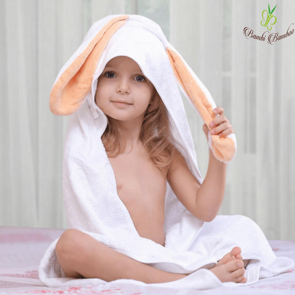 Bamboo Baby Hooded Towel - Amber Bunny - Roll Up Baby