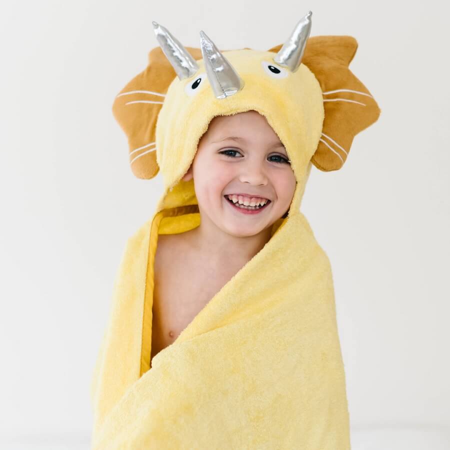 Bamboo Baby Hooded Towel - Dinosaur - Roll Up Baby