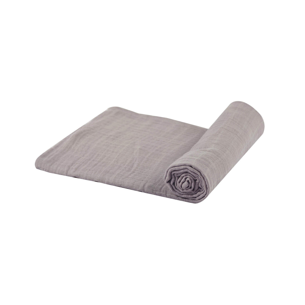 Muslin Swaddle Blanket - Cool Grey - Roll Up Baby