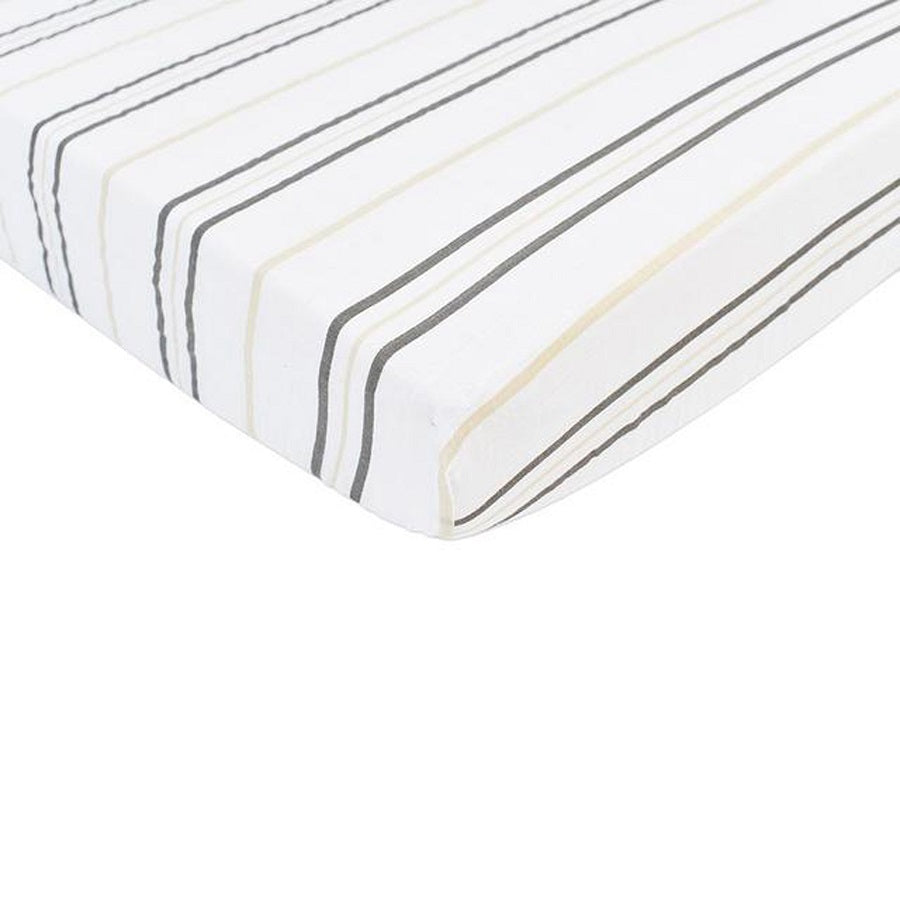 Cotton Muslin Crib Sheet - Grey Stripe - Roll Up Baby