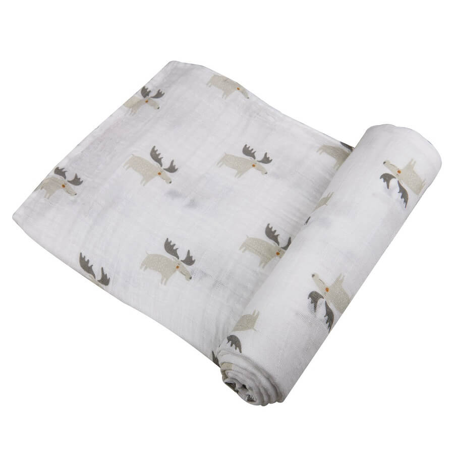 Cute Swaddle Blanket - Mister Moose - Roll Up Baby
