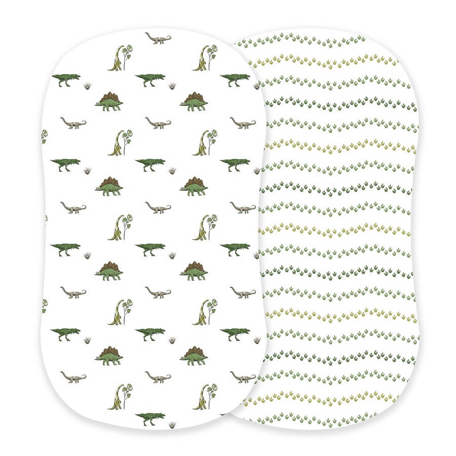 Dino Days and Dino Feet Bassinet Sheets - Roll Up Baby