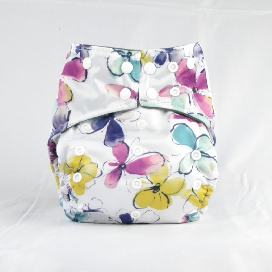 Earthlie Cloth Diaper - Pastel Flowers - Roll Up Baby