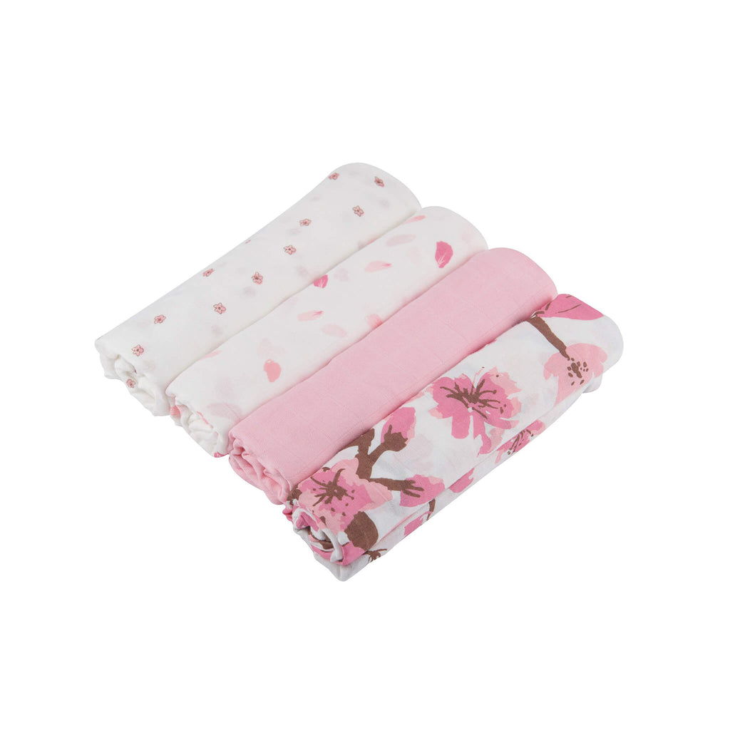 Bamboo Swaddle Set 4 Pack - Flower - Roll Up Baby
