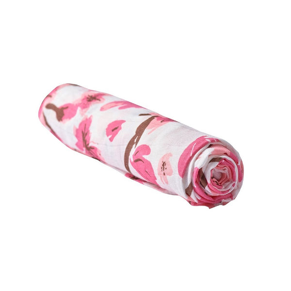 Girl Swaddle Blanket - Cherry Blossom - Roll Up Baby