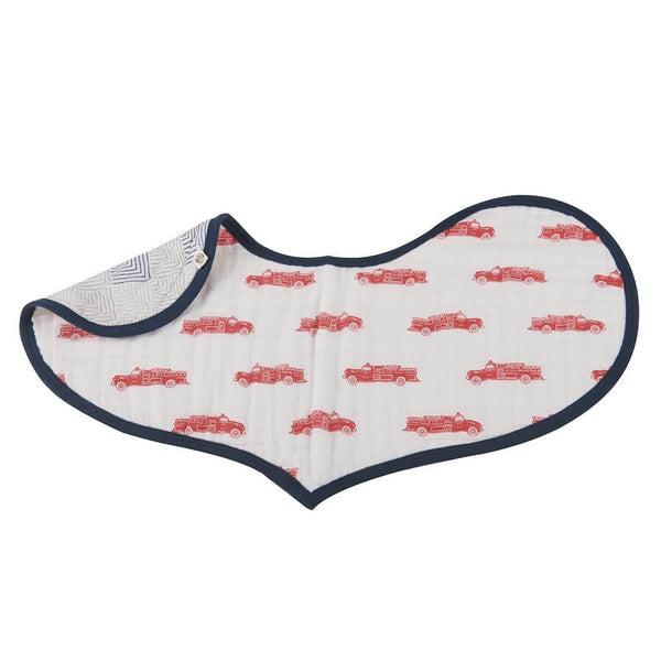 Heart Bibs for Babies Pack of 2 - Fire Truck and Dalmatian - Roll Up Baby