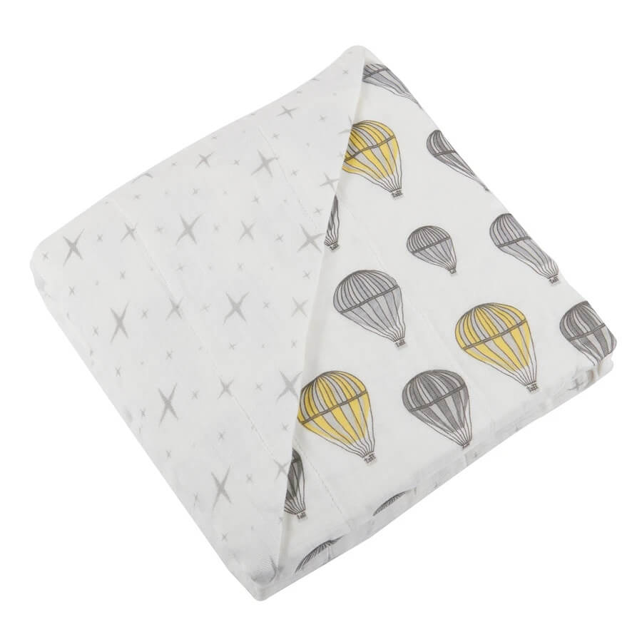 Baby Bamboo Blanket - Hot Air Balloon and Northern Star - Roll Up Baby
