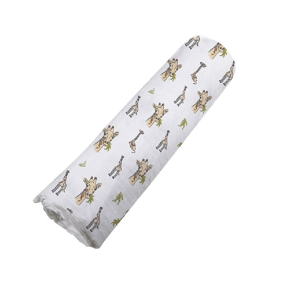 Bamboo Swaddle Blanket - Hungry Giraffe - Roll Up Baby