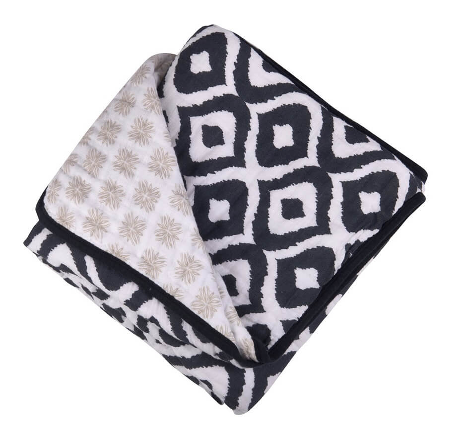 Muslin Blanket - Moroccan Blue And Traveler Dot - Roll Up Baby