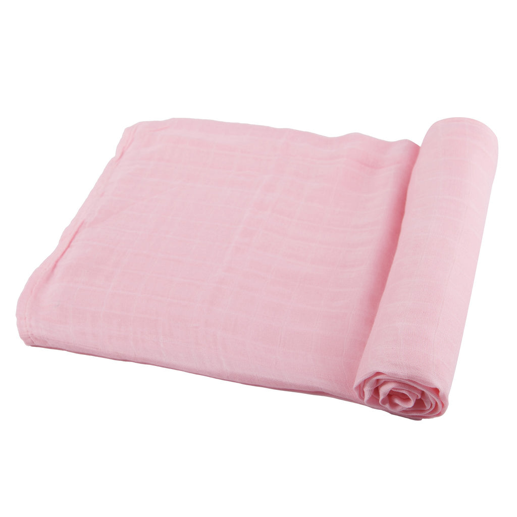 Bamboo Swaddle Blanket - Solid Pink - Roll Up Baby