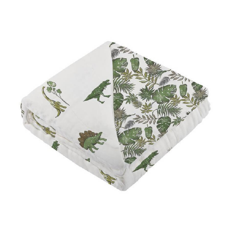 Organic Muslin Blanket - Dino Days and Jurassic Forest - Roll Up Baby