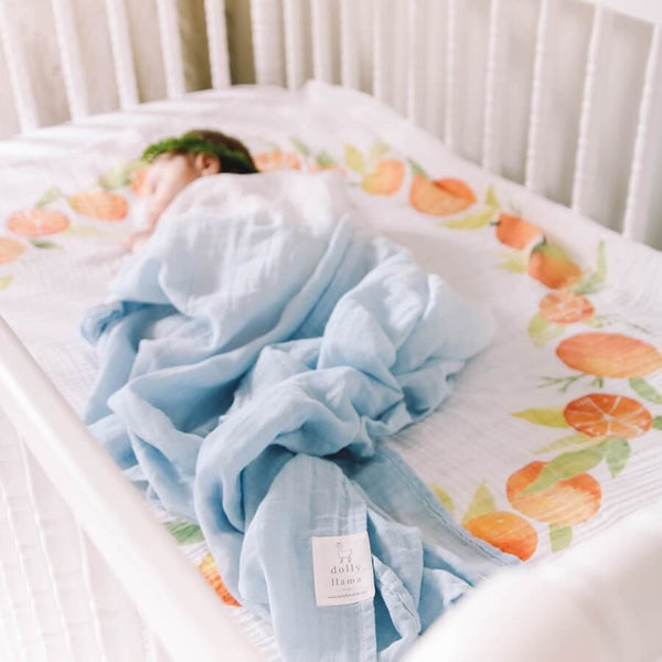 Organic Swaddle Blanket - Sky - Roll Up Baby