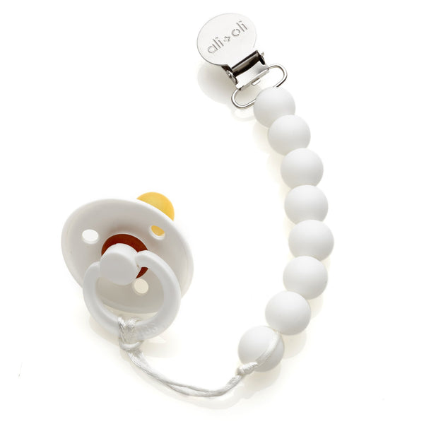 Pacifier Clip - White - Roll Up Baby