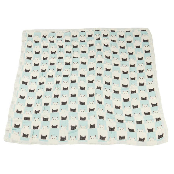 Baby Bamboo Blanket - Peek-A-Boo Cats and White - Roll Up Baby