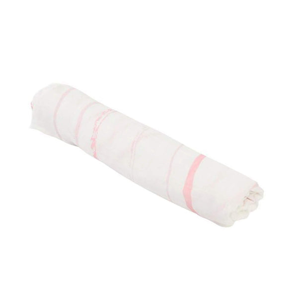 Bamboo Swaddle Blanket - Pink Stripe - Roll Up Baby