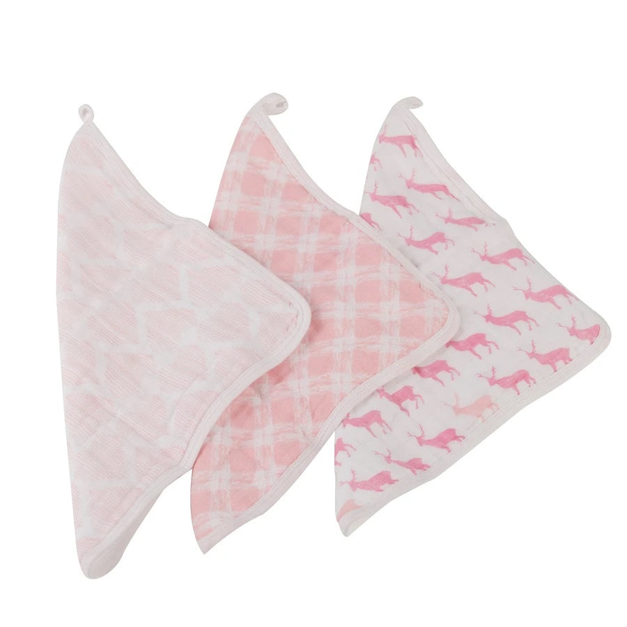 Muslin Washcloth Set - Pop Of Pink - Roll Up Baby
