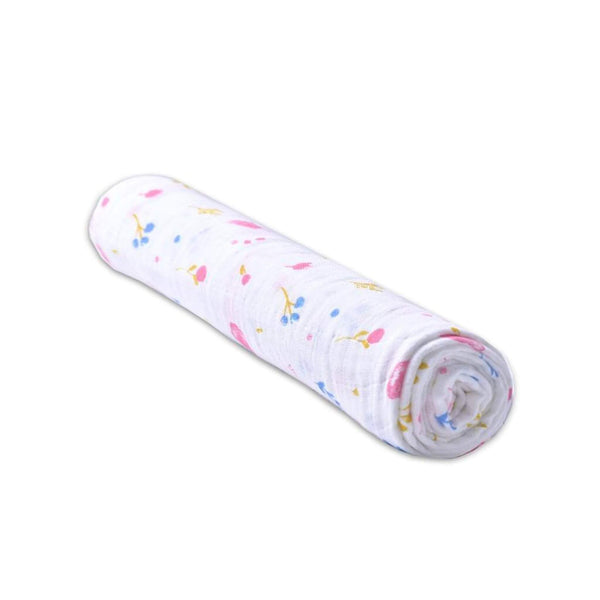 Organic Muslin Swaddle - Spring Time Flower - Roll Up Baby