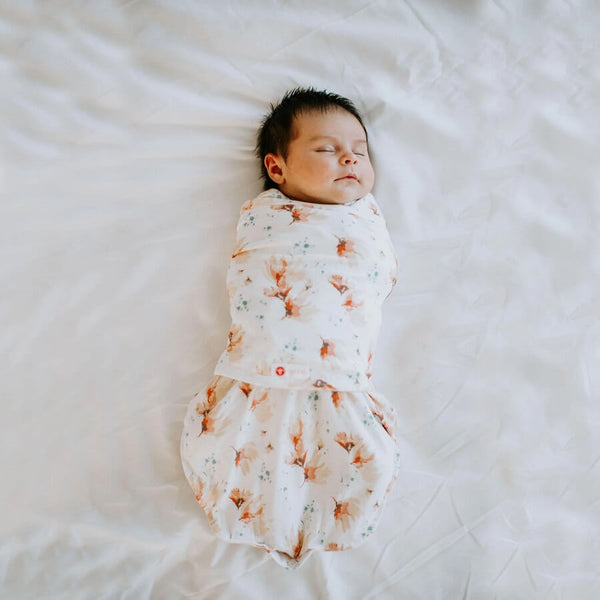 Starter Swaddle Original - Blush Blossom Watercolor - Roll Up Baby