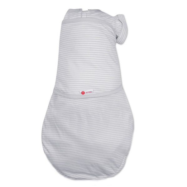 Transitional Swaddle Out - Gray Stripe - Roll Up Baby