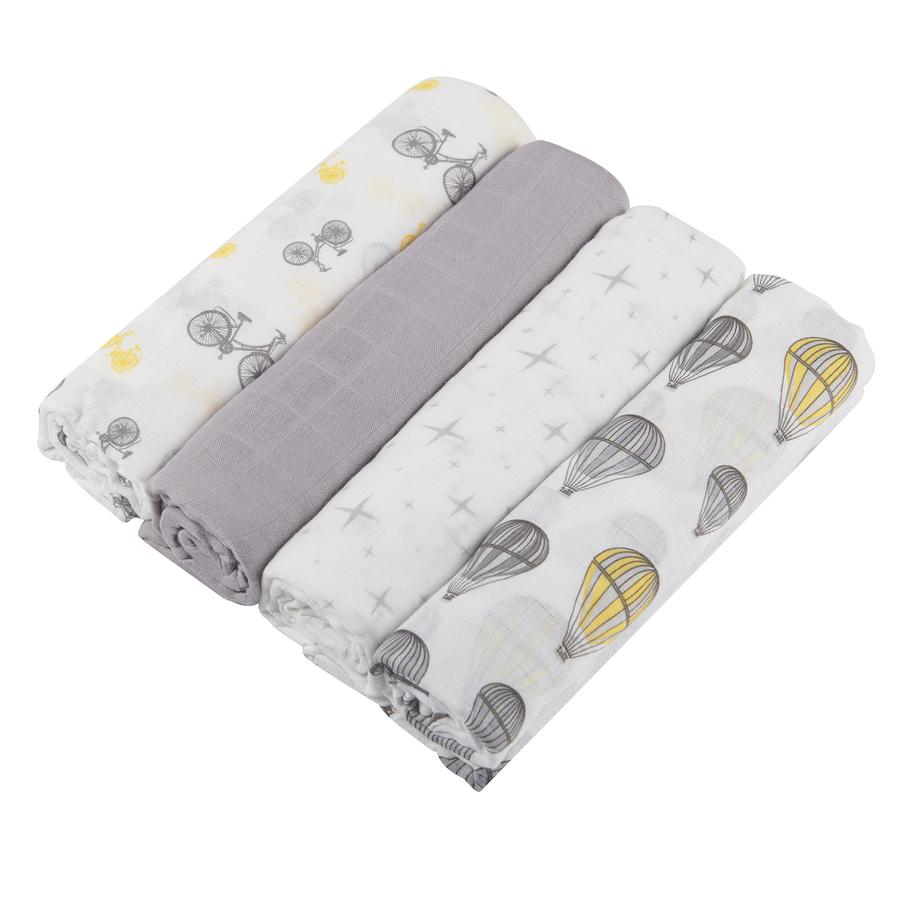 Bamboo Swaddle Blankets 4-Pack - Traveler - Roll Up Baby
