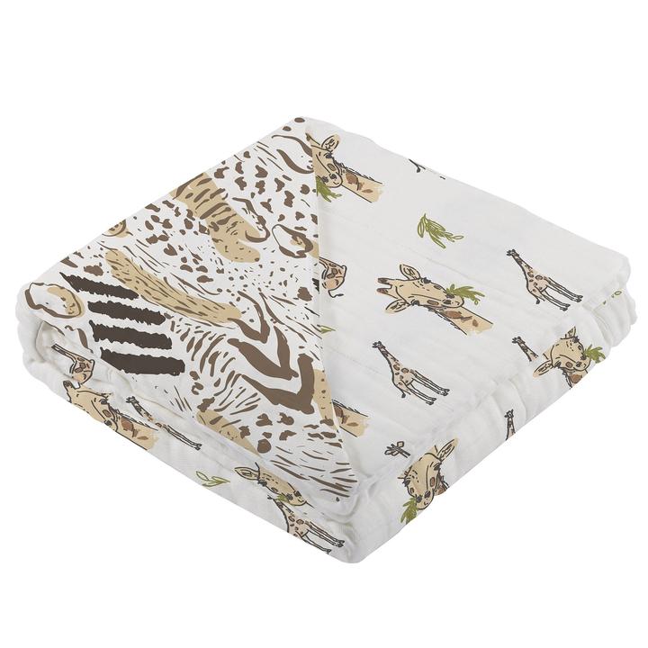Baby Bamboo Blanket - Hungry Giraffe & Animal Print - Roll Up Baby