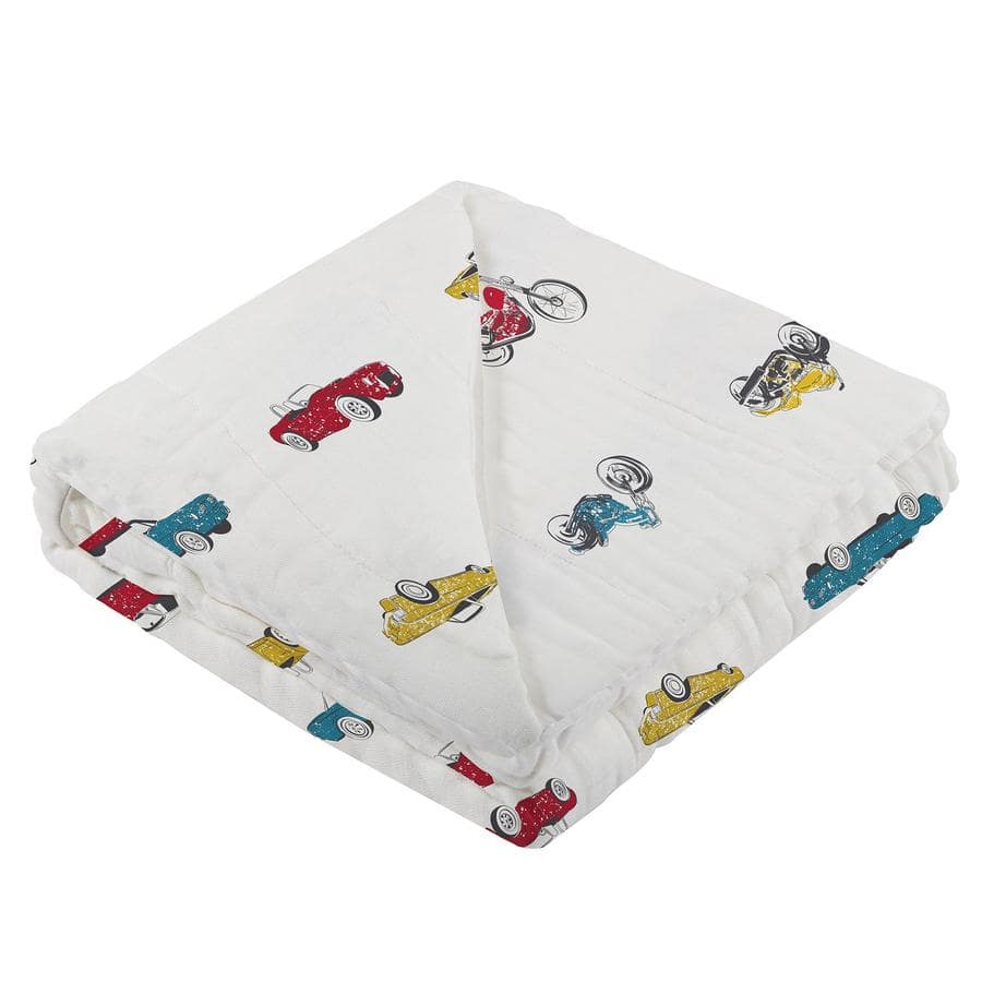 Baby Boy Blanket - Vintage Muscle Cars & Motorcycles  - Roll Up Baby
