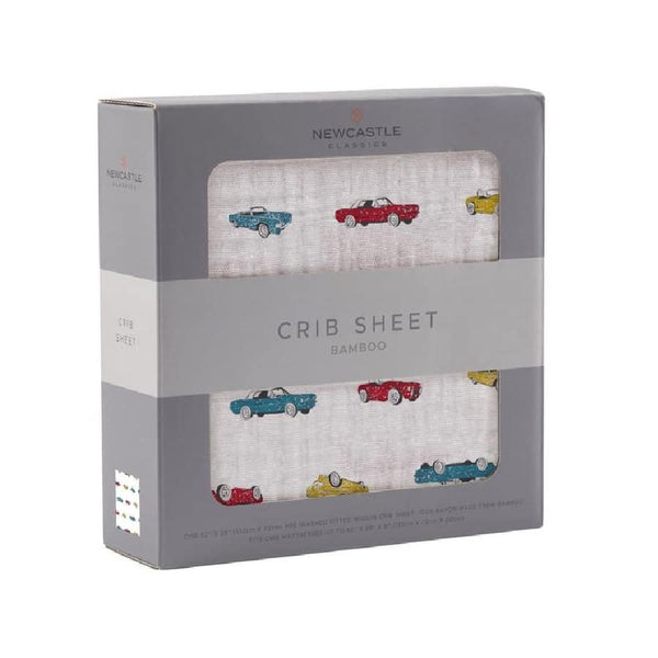 Baby Boy Crib Sheet - Vintage Muscle Cars - Roll Up Baby