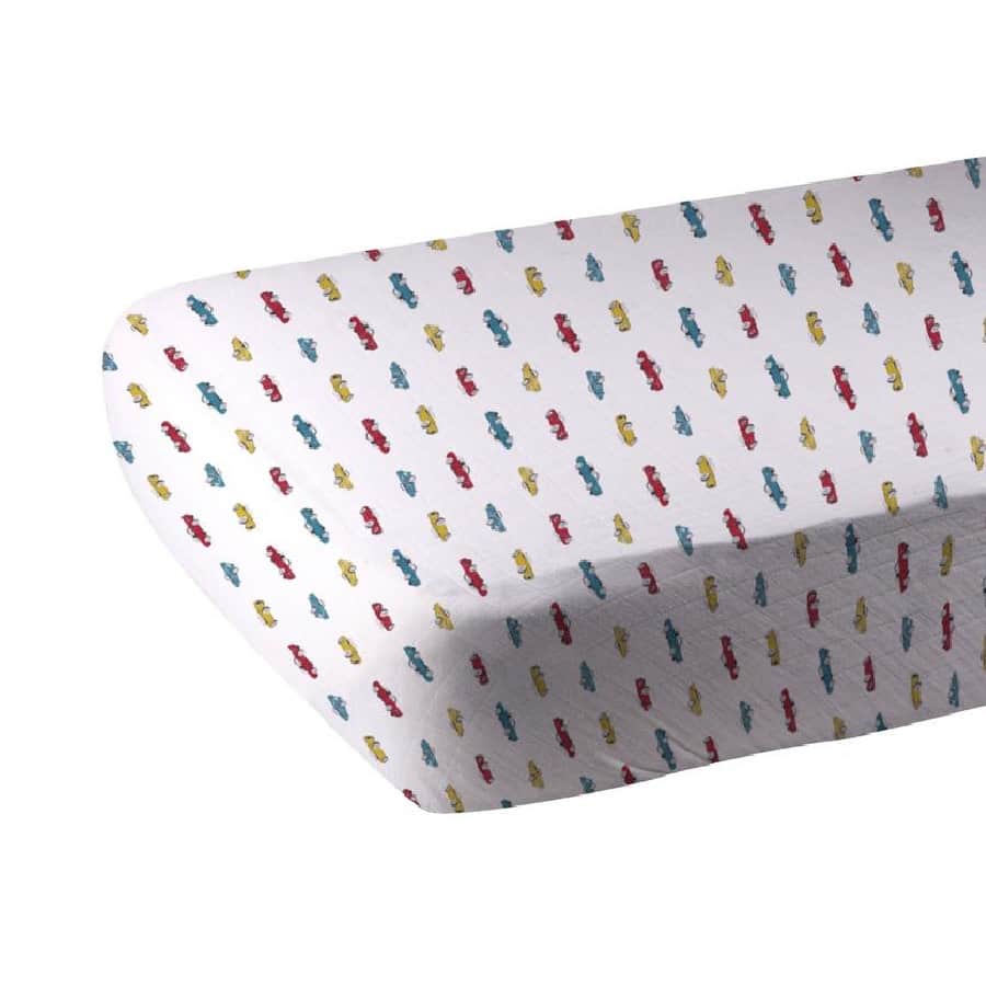 Baby Boy Crib Sheet - Vintage Muscle Cars - Roll Up Baby