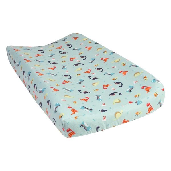 Baby Changing Pad Cover - Dinosaurs Deluxe Flannel - Roll Up Baby