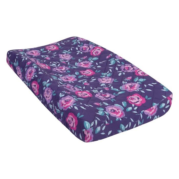 Baby Changing Pad Cover - Flora Quilted Jersey  - Roll Up Baby