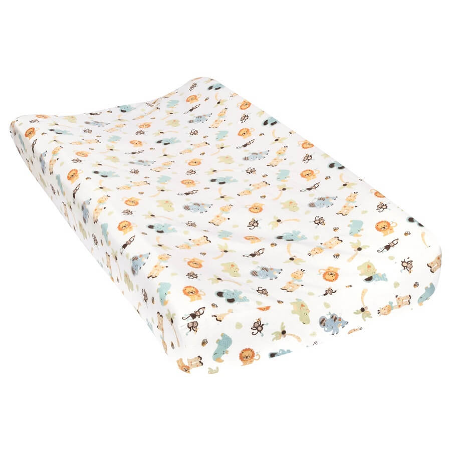 Baby Changing Pad Cover - Jungle Friends Flannel  - Roll Up Baby