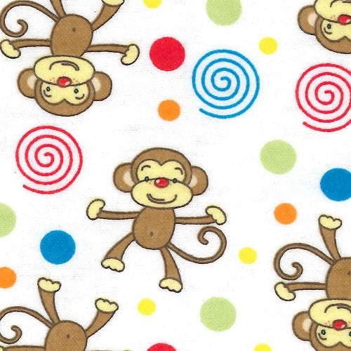 Baby Changing Pad Cover - Monkeys Deluxe Flannel - Roll Up Baby