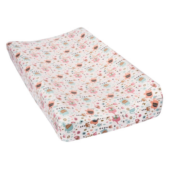 Baby Changing Pad Cover - Playful Elephants Flannel  - Roll Up Baby