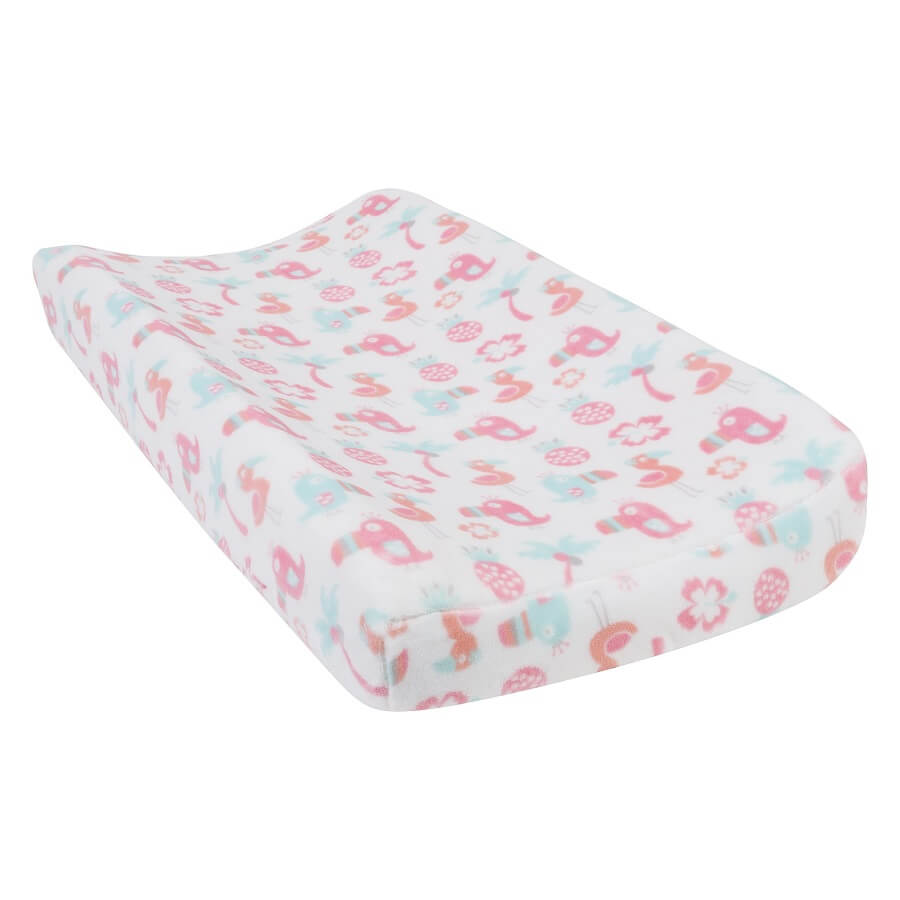 Baby Changing Pad Cover - Tropical Pastel Plush  - Roll Up Baby