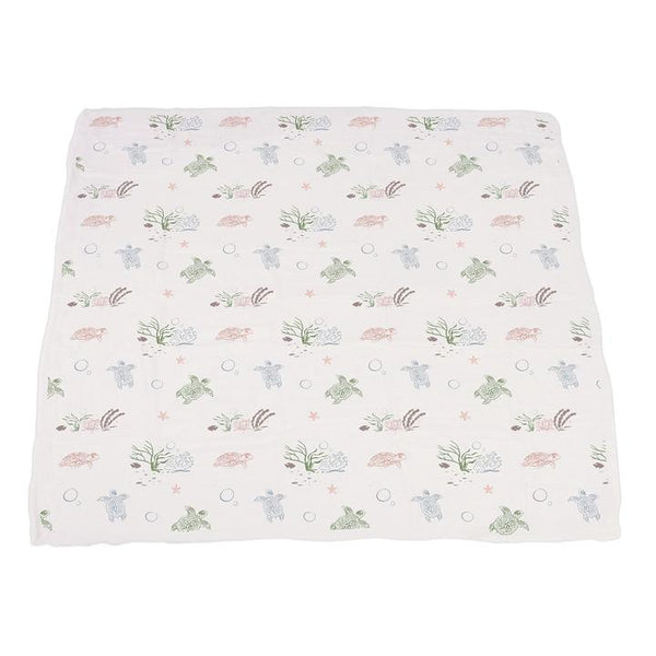 Baby Girl Blanket - Turtles & Water Lily - Roll Up Baby
