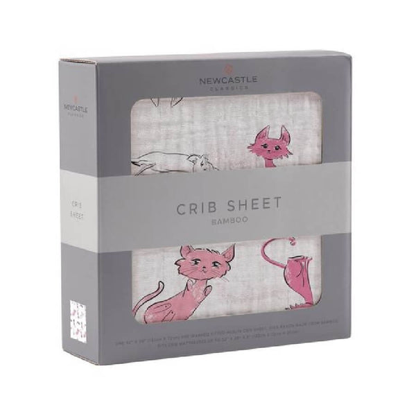 Baby Girl Crib Sheet - Playful Kitty