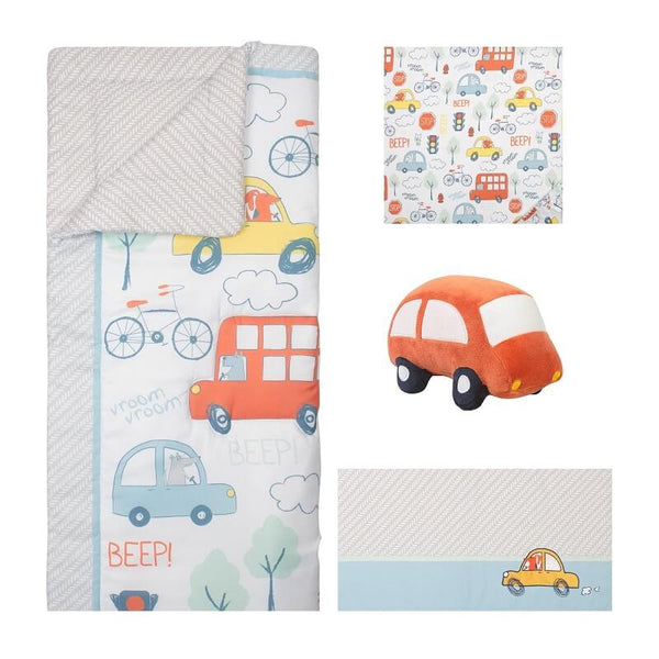 Bedding Set 4 Piece - Beep Beep by Sammy and Lou - Roll Up Baby