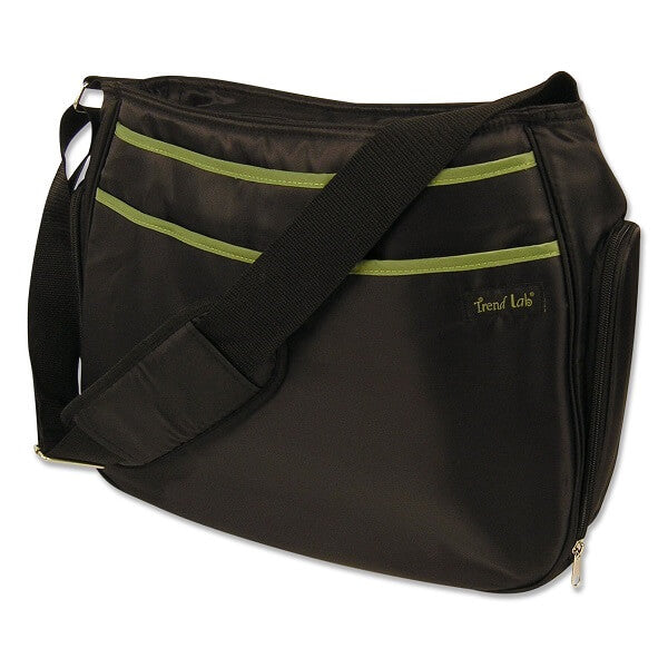 Black and Avocado Green Ultimate Hobo Style Diaper Bag - Roll Up Baby