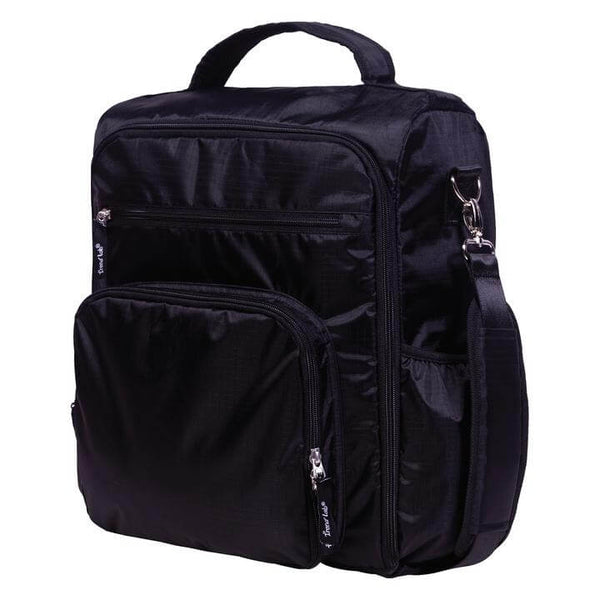 Black Convertible Backpack Diaper Bag - Roll Up Baby