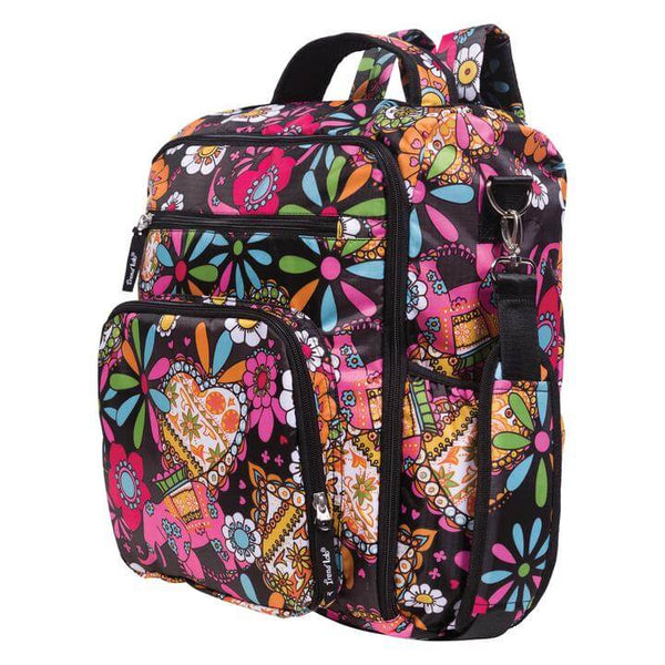 Bohemian Floral Convertible Backpack Diaper Bag - Roll Up Baby