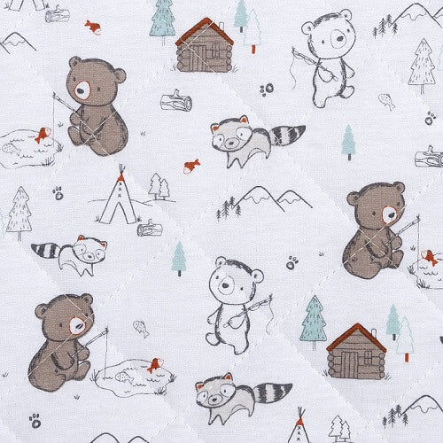 Changing Pad Cover - Fishing Bears Quilted Jersey - Roll Up Baby