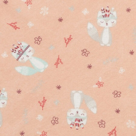 Changing Pad Cover - Fox and Flowers Deluxe Flannel - Roll Up Baby