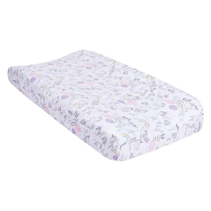 Changing Pad Cover - Playful Unicorns Quilted Jersey  - Roll Up Baby