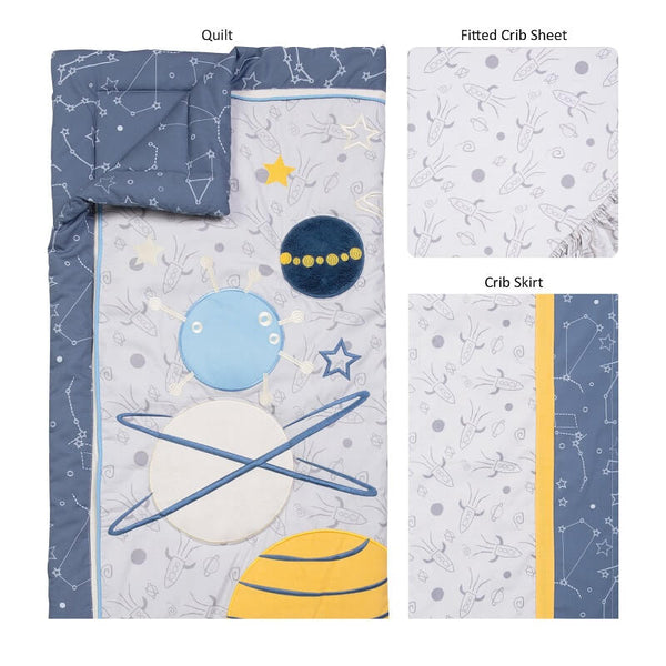 Crib Bedding Set 3 Piece - Galaxy - Roll Up Baby