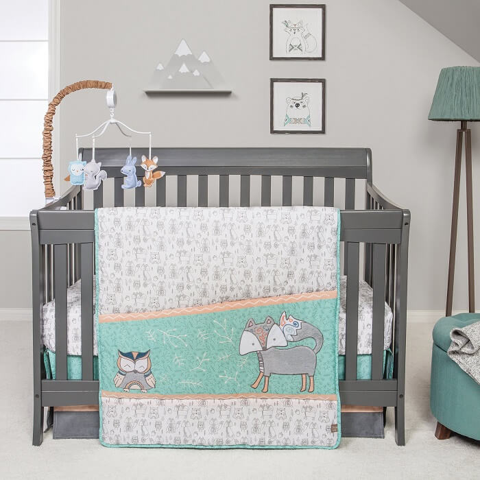 Crib Bedding Set 3 Piece - Sawyer  - Roll Up Baby